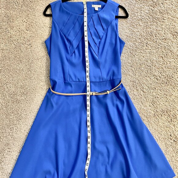 DB Dressbarn Fit & Flare Dress with Belt | vibrant, flattering, hard to find! - Picture 1 of 8